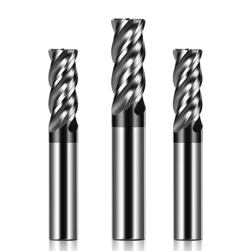 Hrc50 4-schneidiger CNC-Legierung, Wolframstahl, Hartmetall, Nanobeschichtung, flacher Fräser für Stahl-CNC-Maschinen, Bearbeitungs-Schaftfräserwerkzeug (4,0 x 10C x 4D x 50L) von URTYP
