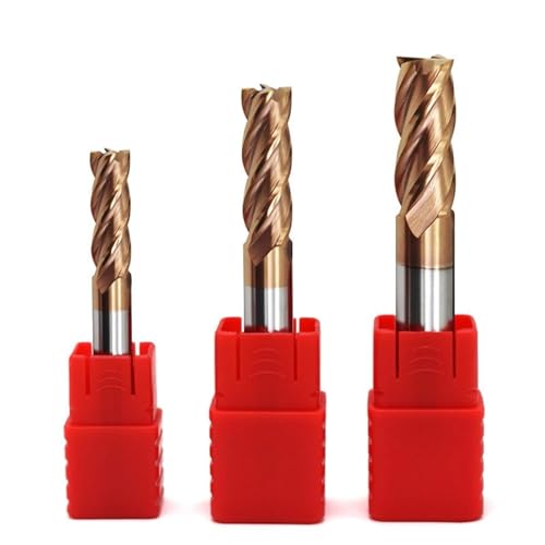 Hrc55 4-schneidiger CNC-Fräser aus Legierung, Wolframstahl, Hartmetallbeschichtung, flacher Schaftfräser für CNC-Schaftfräserwerkzeuge zur mechanischen Bearbeitung (3,0 x 8 C x 4 D x 50 L) von URTYP