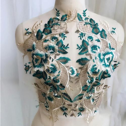 Grüne Spitze-Blumen-Stickerei-Patches zum Aufnähen auf Kleidung, Kleid, Chiffon-Applikationen, Reparatur, Handarbeit, Handwerk, Stil 3 Grüne Spitze-Blumen-Stickerei-Patches zum Aufnähen auf Kleidung, Kleid, Chiffon-Applikationen, Reparatur, Handarbeit, Handwerk, Stil 3 von URYVDS
