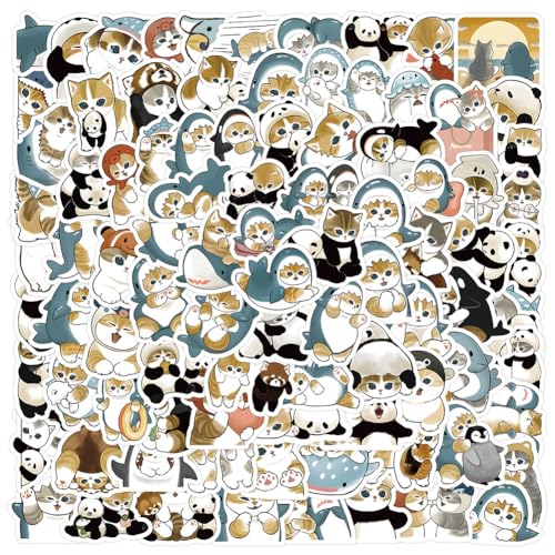 Cartoon Katze Aufkleber,100 Stück Katzen Aufkleber,Orange Katze Aufkleber Cute Katzen Sticker Aufkleber Graffiti Laptop Wasserflasche Sammelalbum Becher Kinder für Spielzeug Aufkleber von URacon