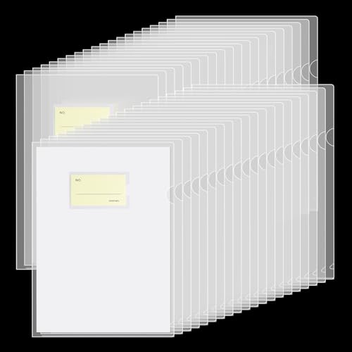 URbantin Klarsichthüllen A4 Seitlich Offen, 40 Stück Aktenhüllen, Oben und Seitlich Offen, 180 Mikrometer, Cut Flush Folder (Klar) von URbantin
