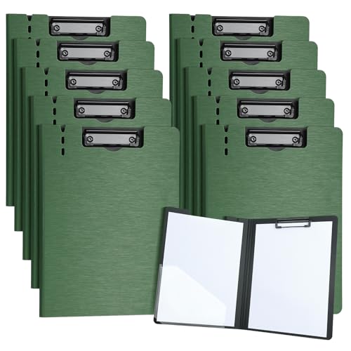 URbantin Klemmbrett Ordner,Faltbare A4-Klemmbretter mit Tasche,10 Stück Klemmbretter,Dokumente und Schule,Büro,Arbeit,Klassenzimmer (Grün) von URbantin