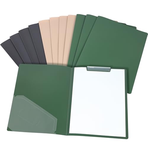 URbantin Klemmmappe A4,Klemmhefter mit Tasche,File Folders,Schnellhefter für Geschäft, Büro, Schule Oder Restaurant,3 Farben (12 Stück) von URbantin
