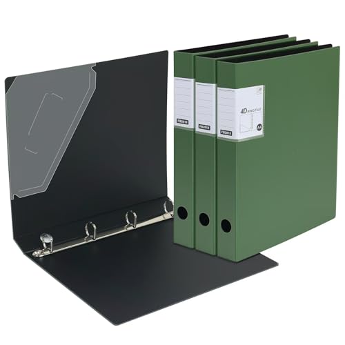 URbantin Ringbuch A4,Ringordner mit Taschen,4 Ringe,35 mm Rückenbreite,Ringbuchordner,Grün (4 Stück) von URbantin
