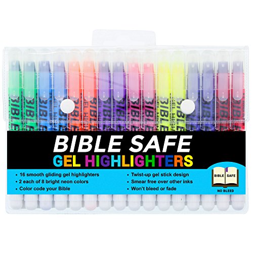 U.S. Office Supply Bibelsichere Textmarker, Set mit 16 Stück, 2 Sets mit 8 hellen fluoreszierenden Farben, trockene Bibel-Textmarker, kein Verlaufen, Verblassen oder Verschmieren, sichere Gel-Marker U.S. Office Supply Bibelsichere Textmarker, Set mit 16 Stück, 2 Sets mit 8 hellen fluoreszierenden Farben, trockene Bibel-Textmarker, kein Verlaufen, Verblassen oder Verschmieren, sichere Gel-Marker von US Office Supply