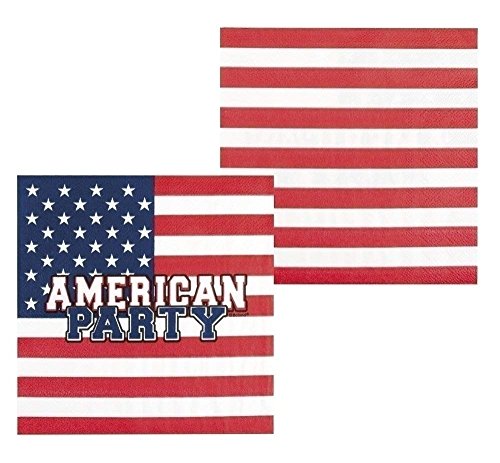 20 Servietten * American Party * für eine USA-Mottoparty | Amerika US Motto Party BBQ Barbecue Barbeque Napkins von USA-Party