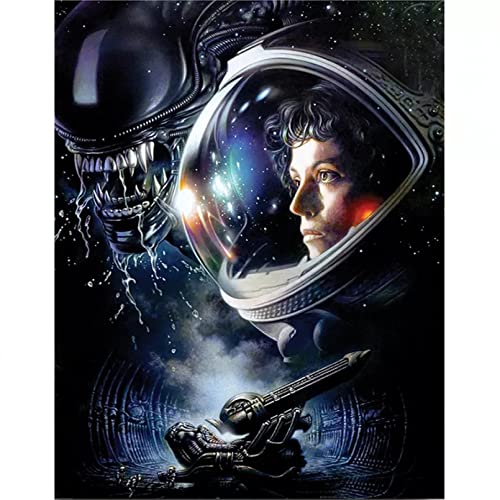 USCMN Diy Diamond Painting Alien Movie Poster Kreuzstich Volle Quadratische Diamant Mosaik Stickerei Wohnkultur-12x16in(30x40cm) von USCMN