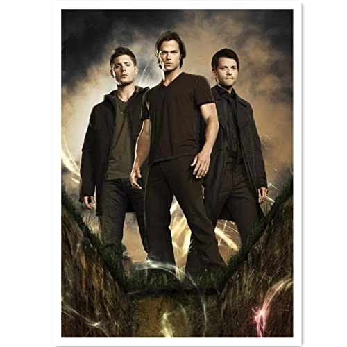 USCMN Full Square/Rund Drill 5D DIY Diamond Painting Supernatural TV Poster Stickerei Kreuzstich 5D Home Decor Geschenk-40x50cm von USCMN