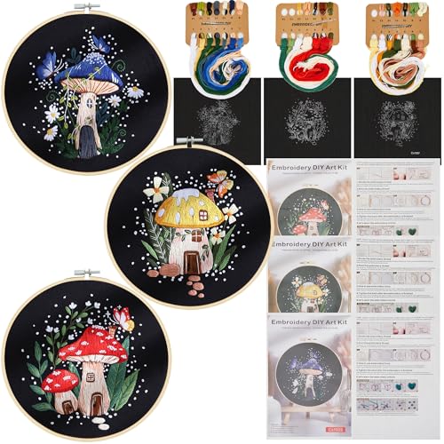 USEAMIE Stickset, 3er-Pack mit botanischen und floralen klassischen Drucken, Stickstoff, Nadel und Faden, Stickerei-Sets für Erwachsene USEAMIE Stickset, 3er-Pack mit botanischen und floralen klassischen Drucken, Stickstoff, Nadel und Faden, Stickerei-Sets für Erwachsene von USEAMIE