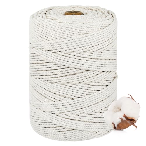 3mm x 300m Makramee Baumwollgarn,100% Baumwolle Makramee Garn Baumwollseil,Premium Baumwollkordel Macrame Cord Baumwollschnur,Baumwollgarn Makramee für DIY Hochzeit Boho Deko Wandbehang Blumenampel 3mm x 300m Makramee Baumwollgarn,100% Baumwolle Makramee Garn Baumwollseil,Premium Baumwollkordel Macrame Cord Baumwollschnur,Baumwollgarn Makramee für DIY Hochzeit Boho Deko Wandbehang Blumenampel von USENG