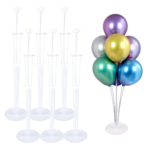 6 Set Ballonständer für Luftballons,42 Ballons 73cm,Transparent Balloon Stand Kit,Luftballon Ständer Ballon Ständer Ballon Stick Halter,Tischballonständer Ballonhalter für Hochzeit Geburtstag Party von USENG