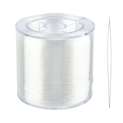 USENG 0.6mm Klarer Unsichtbarer Nylonfaden,500M Nylonschnur Nähfaden für Armbänder DIY,Perlenschnur mit 1 Perlennadel, Schmuckfaden für Handwerk Schmuck Basteln,Nylondraht Schnur Faden zum Aufhängen USENG 0.6mm Klarer Unsichtbarer Nylonfaden,500M Nylonschnur Nähfaden für Armbänder DIY,Perlenschnur mit 1 Perlennadel, Schmuckfaden für Handwerk Schmuck Basteln,Nylondraht Schnur Faden zum Aufhängen von USENG
