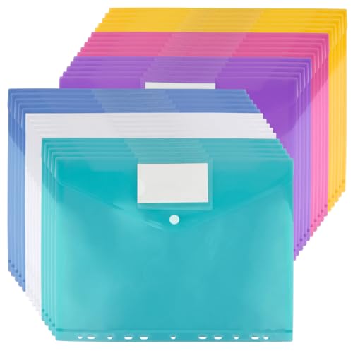 USENG 30Stück A4 Dokumententasche zum Abheften mit 11 Lochrand,6 Farben Abheftbar Dokumentenmappe mit Druckknopf & Etikettentasche,Sammelmappen Umschlag Mappe A4 Ordner Organizer für Büro Schule Reise USENG 30Stück A4 Dokumententasche zum Abheften mit 11 Lochrand,6 Farben Abheftbar Dokumentenmappe mit Druckknopf & Etikettentasche,Sammelmappen Umschlag Mappe A4 Ordner Organizer für Büro Schule Reise von USENG