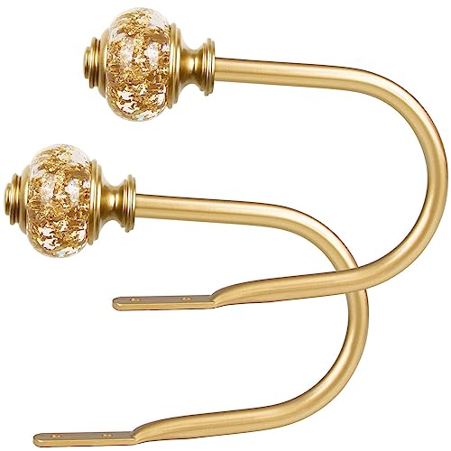 USFOOK Vorhang-Raffhalter, dekorative Vorhang-Raffhalter (2 Stück/1 Paar), Vorhang-Raffhalter für Wand mit durchscheinenden Endstücken (L x B) 15,5 x 10,4 cm, 2 Stück von USFOOK