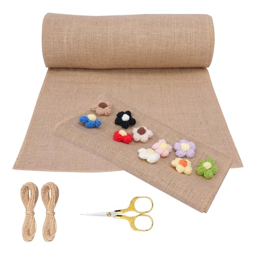 USHOP Jute Tischläufer Rolle 30×100cm,Beige Juteband Tischband,TischDeko Vintage Zuschneidbar,mit 20 m Jute-Schnur für Tisch,Hochzeitsdek,Bauernhaus Party,Kommunion,Rustikale Tisch Dekoration,DIY von USHOP