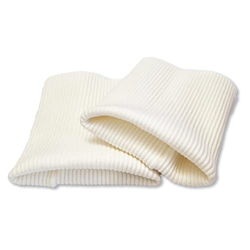 USIT, Bündchen aus Baumwolle, 8 x 9 cm, ideal zum Reparieren von Pullovern und Sweatshirts, 1 Paar, Weiß von USIT