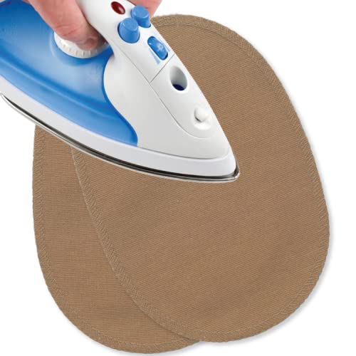 USIT, 2 Stück Flicken zum Aufbügeln aus Jerseystoff, 16x11 cm, Ideal zur Reparatur von Trainingsanzügen, Hemden und Sporthosen, Beige USIT, 2 Stück Flicken zum Aufbügeln aus Jerseystoff, 16x11 cm, Ideal zur Reparatur von Trainingsanzügen, Hemden und Sporthosen, Beige von USIT