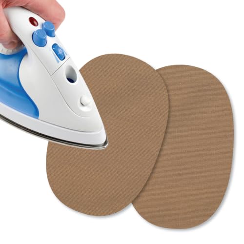 USIT, 2 Stück Mini-Flicken zum Aufbügeln aus Jerseystoff, 13x9 cm, Ideal zur Reparatur von Trainingsanzügen, Hemden und Sporthosen, Beige USIT, 2 Stück Mini-Flicken zum Aufbügeln aus Jerseystoff, 13x9 cm, Ideal zur Reparatur von Trainingsanzügen, Hemden und Sporthosen, Beige von USIT