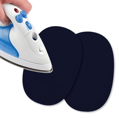 USIT, 2 Stück Mini-Flicken zum Aufbügeln aus Jerseystoff, 13x9 cm, Ideal zur Reparatur von Trainingsanzügen, Hemden und Sporthosen, Dunkelblau USIT, 2 Stück Mini-Flicken zum Aufbügeln aus Jerseystoff, 13x9 cm, Ideal zur Reparatur von Trainingsanzügen, Hemden und Sporthosen, Dunkelblau von USIT
