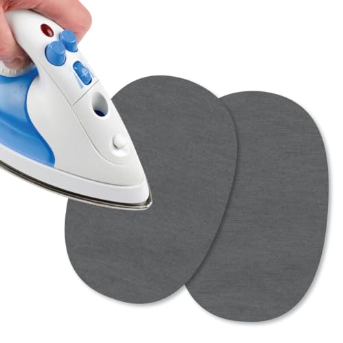 USIT, 2 Stück Mini-Flicken zum Aufbügeln aus Jerseystoff, 13x9 cm, Ideal zur Reparatur von Trainingsanzügen, Hemden und Sporthosen, Dunkelgrau USIT, 2 Stück Mini-Flicken zum Aufbügeln aus Jerseystoff, 13x9 cm, Ideal zur Reparatur von Trainingsanzügen, Hemden und Sporthosen, Dunkelgrau von USIT