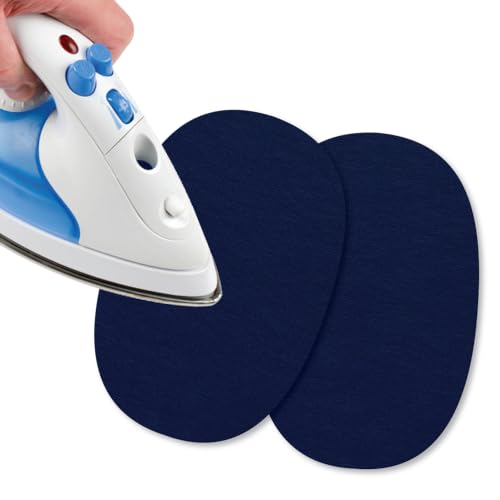 USIT, 2 Stück Mini-Flicken zum Aufbügeln aus Jerseystoff, 13x9 cm, Ideal zur Reparatur von Trainingsanzügen, Hemden und Sporthosen, Mittelblau USIT, 2 Stück Mini-Flicken zum Aufbügeln aus Jerseystoff, 13x9 cm, Ideal zur Reparatur von Trainingsanzügen, Hemden und Sporthosen, Mittelblau von USIT