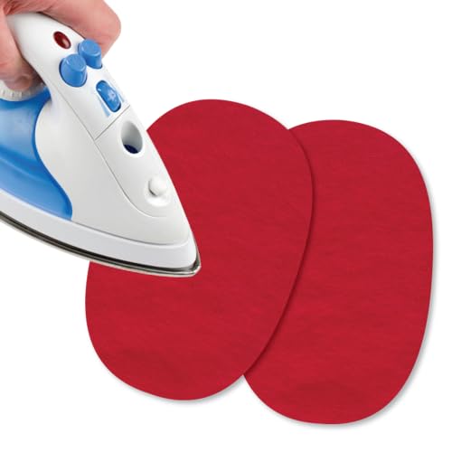 USIT, 2 Stück Mini-Flicken zum Aufbügeln aus Jerseystoff, 13x9 cm, Ideal zur Reparatur von Trainingsanzügen, Hemden und Sporthosen, Rot USIT, 2 Stück Mini-Flicken zum Aufbügeln aus Jerseystoff, 13x9 cm, Ideal zur Reparatur von Trainingsanzügen, Hemden und Sporthosen, Rot von USIT