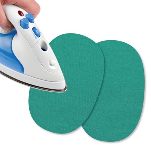USIT, 2 Stück Mini-Flicken zum Aufbügeln aus Jerseystoff, 13x9 cm, Ideal zur Reparatur von Trainingsanzügen, Hemden und Sporthosen, Smaragd USIT, 2 Stück Mini-Flicken zum Aufbügeln aus Jerseystoff, 13x9 cm, Ideal zur Reparatur von Trainingsanzügen, Hemden und Sporthosen, Smaragd von USIT