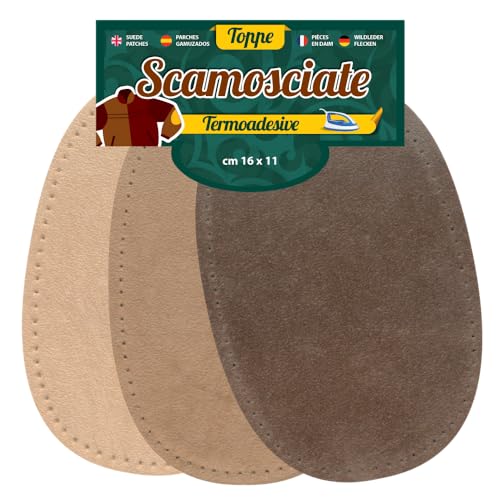 USIT, 6 Paare Flicken zum Aufbügeln aus Wildlederstoff, 16x11 cm, Ideal zum Ausbessern von Hosen, Jacken und Hemden, Unveränderliche Farben, Beige, Walnuss und Hellbeige USIT, 6 Paare Flicken zum Aufbügeln aus Wildlederstoff, 16x11 cm, Ideal zum Ausbessern von Hosen, Jacken und Hemden, Unveränderliche Farben, Beige, Walnuss und Hellbeige von USIT
