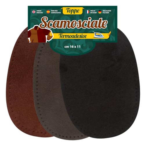 USIT, 6 Paare Flicken zum Aufbügeln aus Wildlederstoff, 16x11 cm, Ideal zum Ausbessern von Hosen, Jacken und Hemden, Unveränderliche Farben, Braun, Dunkelbraun und Dunkler Tabak USIT, 6 Paare Flicken zum Aufbügeln aus Wildlederstoff, 16x11 cm, Ideal zum Ausbessern von Hosen, Jacken und Hemden, Unveränderliche Farben, Braun, Dunkelbraun und Dunkler Tabak von USIT