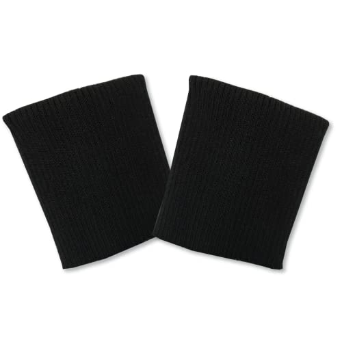 USIT, Bündchen aus Wolle, 8 x 9 cm, ideal zum Reparieren von Jacken und Jacken, 1 Paar, Schwarz von USIT