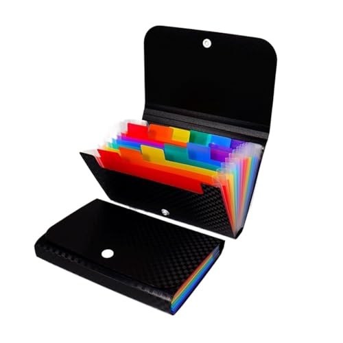 USOHJZ Akkordeonordner Organize 2 PCS Kleine Datei Brieftasche Quittungsordner A6 Akkordeonordner 7-Schicht 13-Schicht Datei Fall Wasserdicht(Color A,13-Layer) von USOHJZ