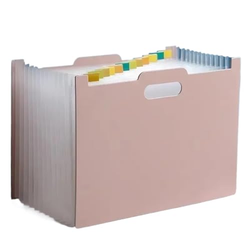 USOHJZ Akkordeonordner Organize 2 PCS Vertikale Prüfung Papier Lagerung Sortierung Multilayer Datei Ordner Mit Klassifizierung Erweiterung Tasche A4 Papier Halter(Pink) von USOHJZ