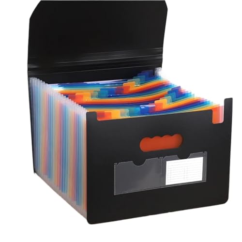 USOHJZ Akkordeonordner Organize 2 Stück 13/25 Taschen Akkordeon-Aktenordner Fächermappe Organizer Ablagebox Tragbarer bunter Papier-/Rechnungs-/Quittungs-/Dokumentenhalter(25 grids -6 Lines) von USOHJZ