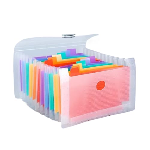 USOHJZ Akkordeonordner Organize 2 Stück A6 Ticket-Clip mit dreifacher Versiegelung, 13 Raster, Mini-Orgeltasche, PP-Innenseite, Rechnungsbeleg-Aufbewahrungsclip(Color B) von USOHJZ