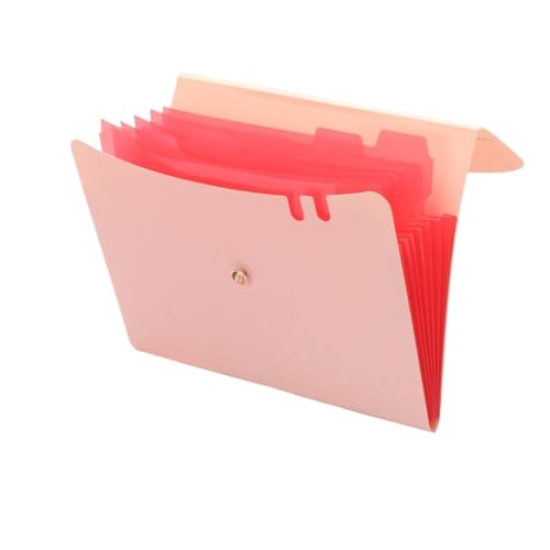 USOHJZ Akkordeonordner Organize 2 Stück Fächermappen, Akkordeon-Ordner im A4-Format, Ordner mit 7 Fächern for Dokumente, for Schul- und Bürobedarf(Pink) von USOHJZ