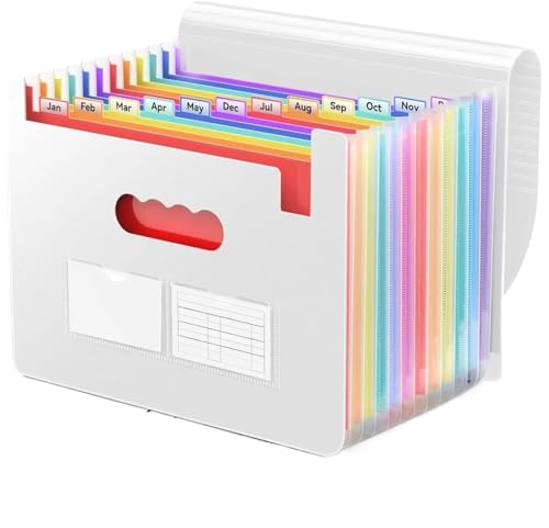 USOHJZ Akkordeonordner Organize Akkordeon-Datei-Organizer, erweiterbarer Dateiordner mit 12 Fächern, tragbarer Akkordeon-Datei-Organizer USOHJZ Akkordeonordner Organize Akkordeon-Datei-Organizer, erweiterbarer Dateiordner mit 12 Fächern, tragbarer Akkordeon-Datei-Organizer von USOHJZ