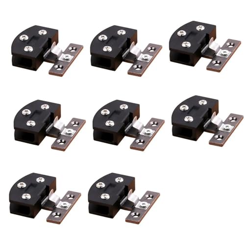 USOHJZ Glasklammern 8 Stück passende Glastürscharniere, Glasklemme, hell gebürstetes Schwarz, Galss-Klemme, Schranktürscharniere, Schrankscharniere, Drehklemme(L Size Black) von USOHJZ