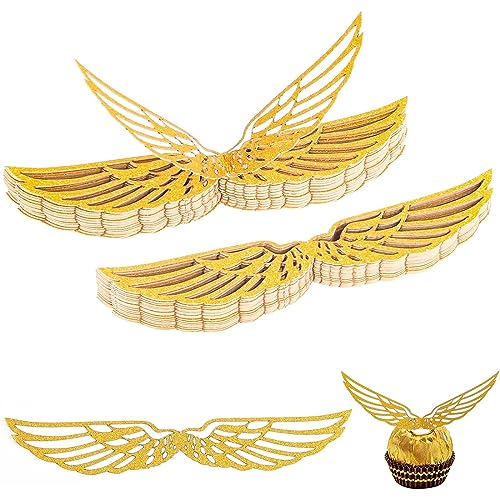 USTNIR 50 Stück Golden Snitch Wings Schokolade Flügel Party Dekor Zauberer Kuchen Deko Cupcake Topper Schokolade Dekoration mit Klebepunkt für Geburtstag Party USTNIR 50 Stück Golden Snitch Wings Schokolade Flügel Party Dekor Zauberer Kuchen Deko Cupcake Topper Schokolade Dekoration mit Klebepunkt für Geburtstag Party von USTNIR