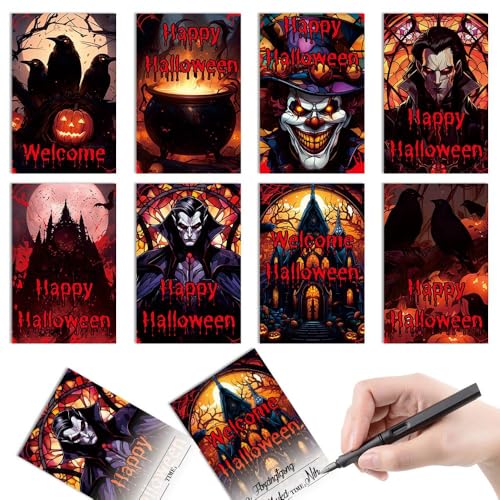 USUKUSI Einladungskarten für Halloween-Partys, 12,7 x 7,6 cm, blanko, zum Ausfüllen, Vampir-Mottopartys, Schwarz und Rot, 32 Stück USUKUSI Einladungskarten für Halloween-Partys, 12,7 x 7,6 cm, blanko, zum Ausfüllen, Vampir-Mottopartys, Schwarz und Rot, 32 Stück von USUKUSI