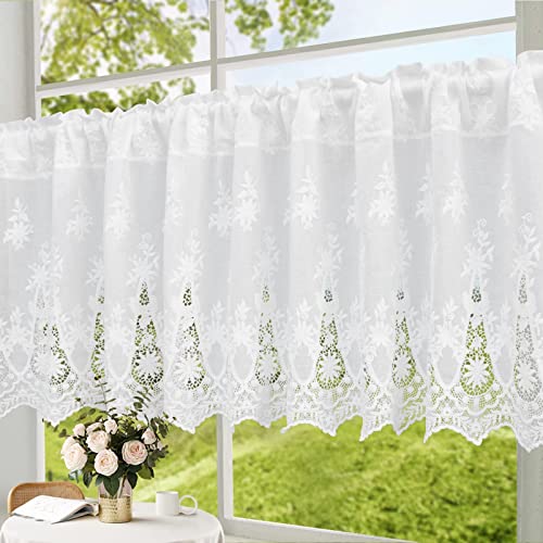 USbelff Kurzgardinen mit Stickerei Landhausstil Vorhang Bistrogardine - Vintage & Retro Privatsphäre Fenstervorhang Baumwolle Gardinen, 40 x 145cm USbelff Kurzgardinen mit Stickerei Landhausstil Vorhang Bistrogardine - Vintage & Retro Privatsphäre Fenstervorhang Baumwolle Gardinen, 40 x 145cm von USbelff