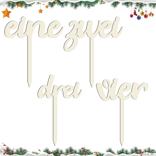 4pcs Holz Nummern Schriftzug 1 2 3 4 Holzanhänger Advent - Kuchentopper Cake Topper Geburtstag Dekoration aus Holz für Geburtstag und Weihnachten 4pcs Holz Nummern Schriftzug 1 2 3 4 Holzanhänger Advent - Kuchentopper Cake Topper Geburtstag Dekoration aus Holz für Geburtstag und Weihnachten von UTEFIF