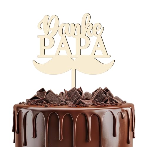 Cake Topper "Danke Papa" aus Holz, Vatertag Kuchen Topper, Cake Topper Papa Individuelles Geschenk, für Papa Geschenkideen von UTEFIF