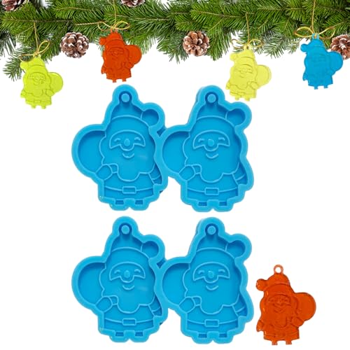 UTEFIF 2pcs Weihnachts-Silikonformen, Weihnachten Resin, Weihnachten Resin Silikonform Epoxidharz Formen, holografische Epoxidharz-Formen für DIY-Handwerk（Form von Weihnachtsmann） von UTEFIF
