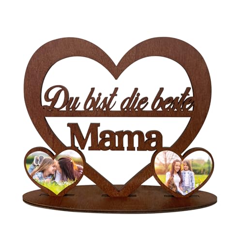 UTEFIF Holzbuchstaben Bastelset MAMA Bilderrahmen,Holz Deko Geschenk für Mama, Muttertag Weihnachten Geschenkideen für MAMA Von Tochter Sohn von UTEFIF