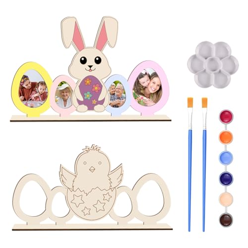 UTEFIF Ostern Holzfotorahmen, DIY Tier-Bilderrahmen, inklusive Farbe und Pinsel zum Basteln, Bemalen und Fotos ankleben, perfekt für Jungen und Mädchen UTEFIF Ostern Holzfotorahmen, DIY Tier-Bilderrahmen, inklusive Farbe und Pinsel zum Basteln, Bemalen und Fotos ankleben, perfekt für Jungen und Mädchen von UTEFIF