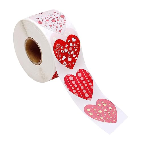 1Rolle Valentinstag Herzaufkleber Selbstklebende Herzform Sticker für Einladungen Bastelprojekte für Hochzeiten und Kreative Dekorationen von UTHCLO