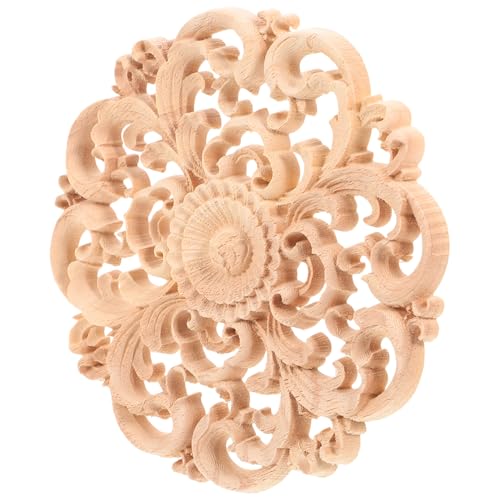 1Stück Runde Holzapplikation Unbemalt Dekorative Geschnitzte Ornamente für Türen Möbel und Wände Naturholz Vielseitig Einsetzbar Wohndesign 1Stück Runde Holzapplikation Unbemalt Dekorative Geschnitzte Ornamente für Türen Möbel und Wände Naturholz Vielseitig Einsetzbar Wohndesign von UTHCLO