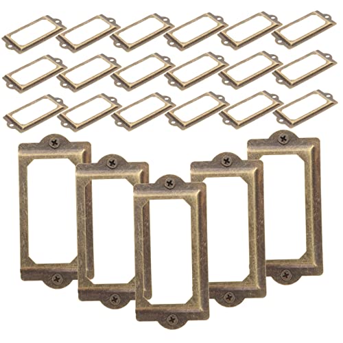 2Sätze Etikett Halter Vintage Schrank Etikettenrahmen für Bibliotheken und Schränke Retro Design Glatt und Sicher Anwendung von UTHCLO