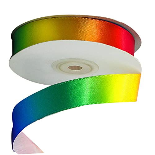 UTHCLO 1 Rolle Regenbogenband Hochdichtem Polyester Farbenfroher Geschenkverpackungsstreifen für DIY Dekoration und Bastelprojekte Vielseitig Einsetzbar für Kuchen und von UTHCLO