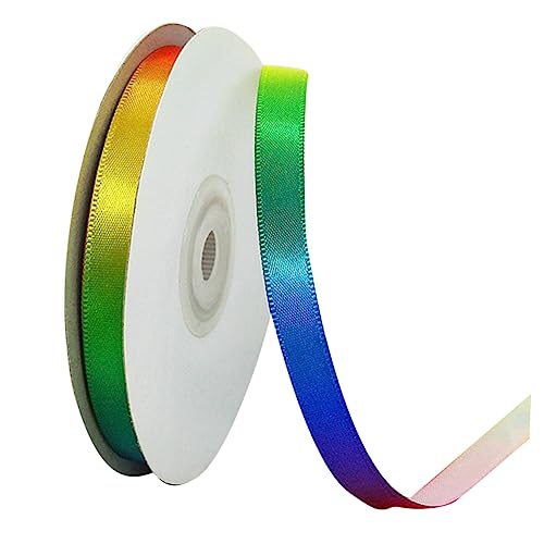 UTHCLO 1 Rolle Regenbogenband Hochdichtem Polyester Lange Geschenkverpackungsstreifen Breit für DIY Dekoration von Geburtstagsgeschenken und Kuchen Farbenfrohes Design für Bastelprojekte UTHCLO 1 Rolle Regenbogenband Hochdichtem Polyester Lange Geschenkverpackungsstreifen Breit für DIY Dekoration von Geburtstagsgeschenken und Kuchen Farbenfrohes Design für Bastelprojekte von UTHCLO